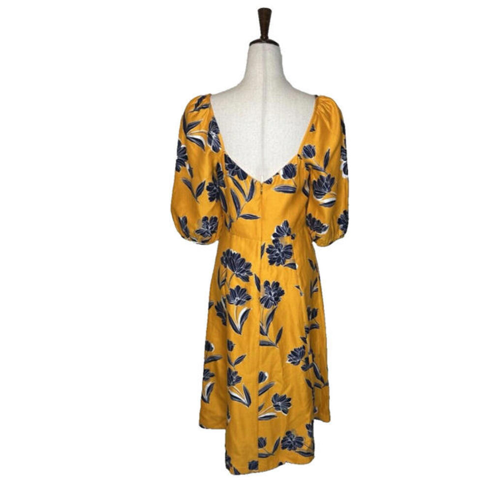 Draper James June Midi Dress Marigold Yellow Floral Size 6 SMS Sample - Picture 5 of 8